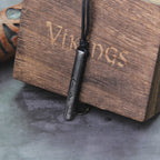 Viking Rune Necklace – Norse Mythology Pendant for Men with Wooden Gift Box