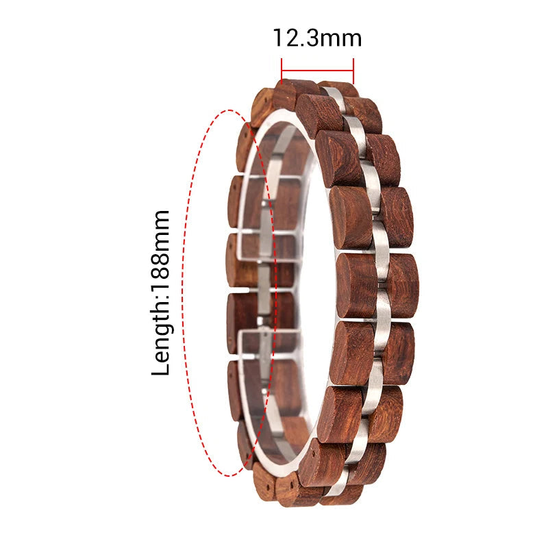 Wooden Men's Link Bracelet Fashion Stainless Steel Charm Man Bracelets