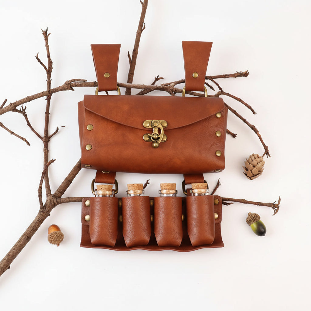 Viking Knight Cosplay Belt Scabbard Waist Bag Medieval Renaissance Costume Faux Leather Harness for Men Women