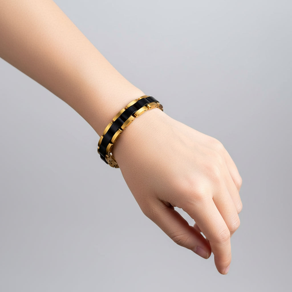 Wooden Men's Link Bracelet Fashion Stainless Steel Charm Man Bracelets