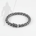 Viking Ouroboros Bracelet – Stainless Steel Punk Cuff for Men with Wooden Box