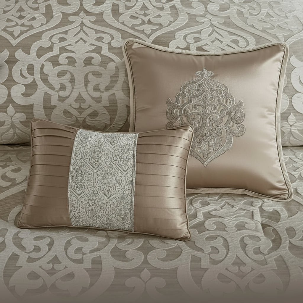 Luxurious Jacquard Comforter Set - Modern All-Season
