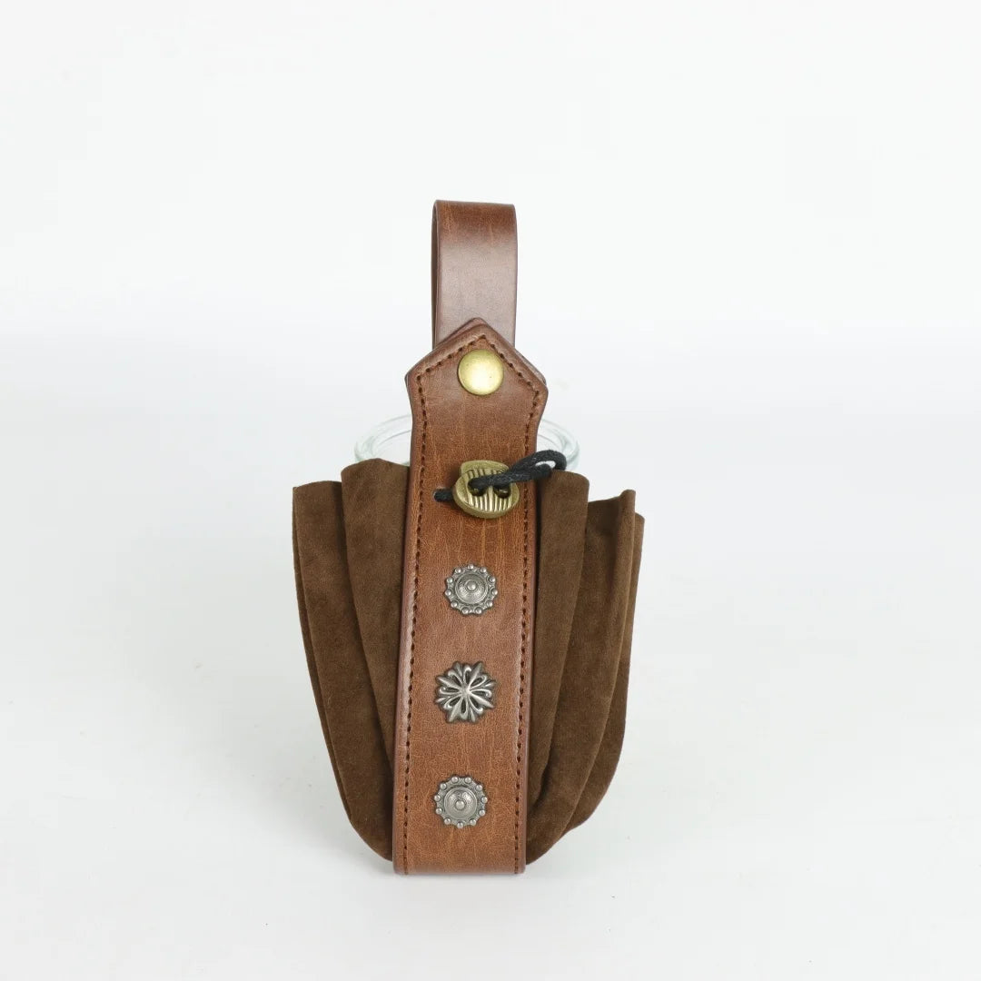 Viking Medieval Belt Pouch Retro Waist Bag Faux Leather Coin Purse Hanging Belt Bag for Men Women