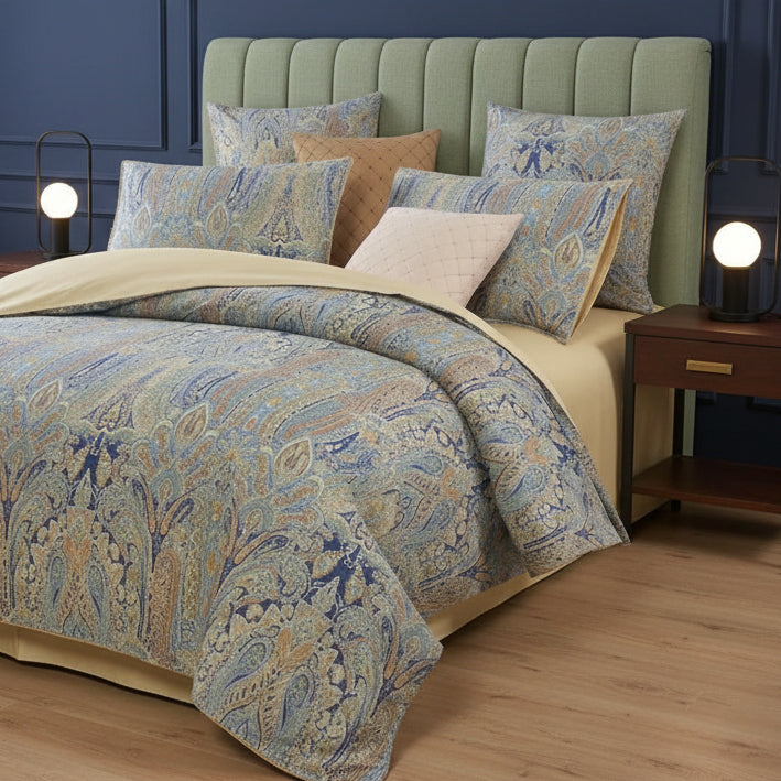 Duvet Cover Set, Vintage Bohemian, Soft Skin-Friendly 3pcs 600TC 100% Egyptian Cotton