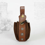 Viking medieval belt pouch with faux leather and decorative buttons
