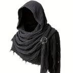 Medieval Viking Cloak Renaissance Hooded Cape with Brooch for Halloween & Cosplay