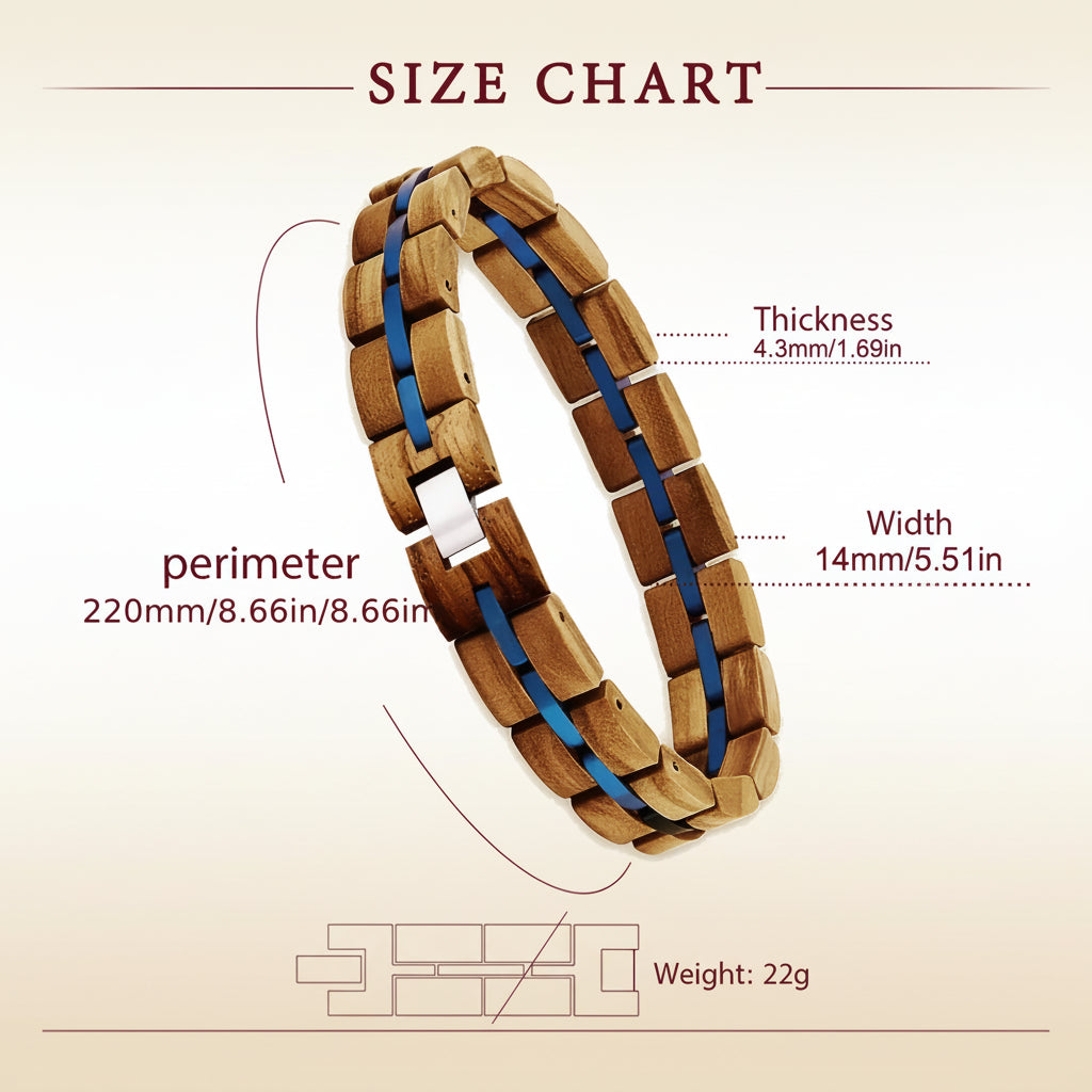 Zebra Patterned Olive Wood bracelet with Gift Box Set