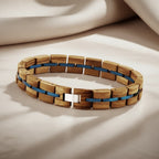 Zebra Patterned Olive Wood bracelet with Gift Box Set