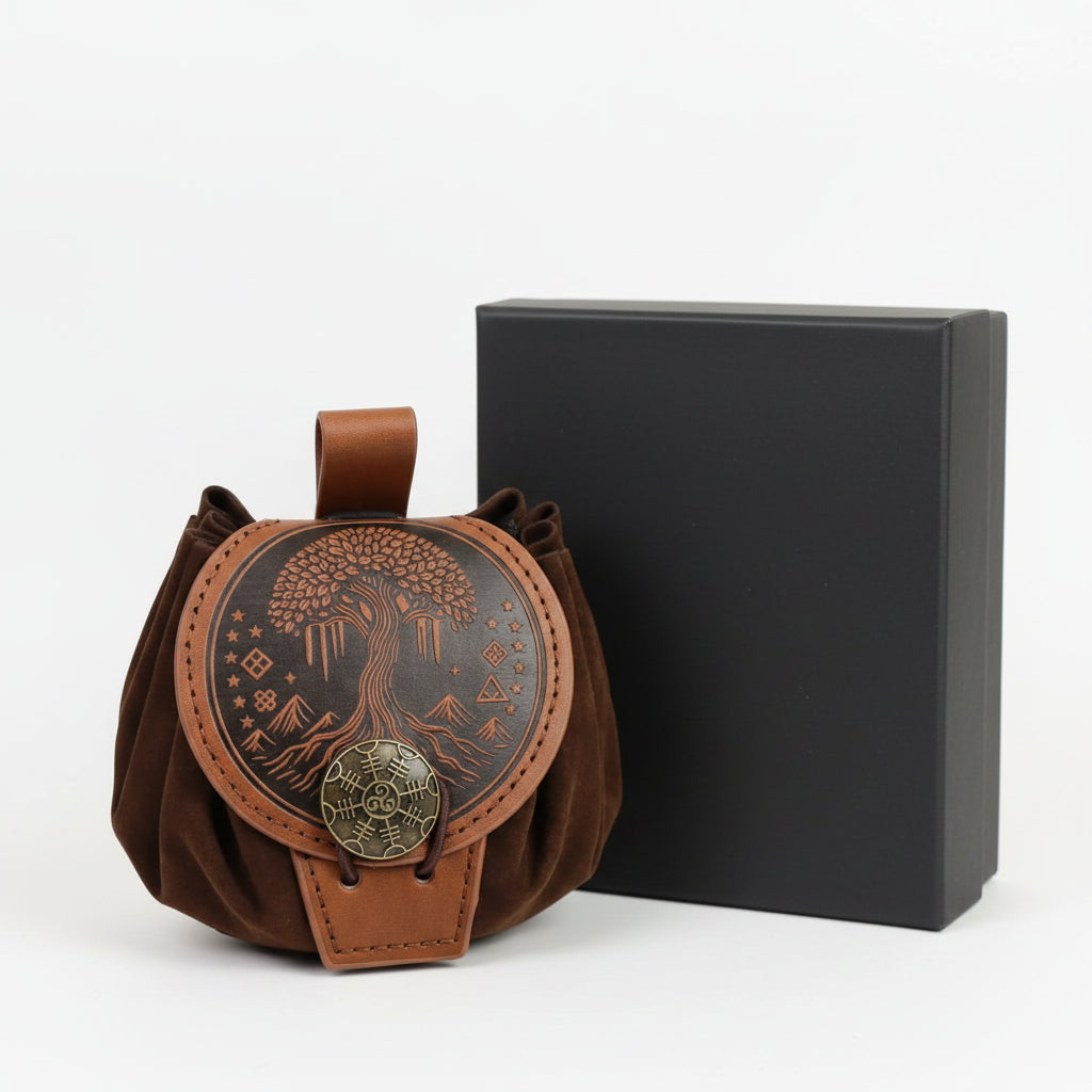 Steampunk Medieval Waist Bag PU Leather Fanny Pack Punk Belt Pouch Cosplay Utility Bag for Men