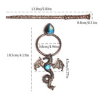 viking dragon hair clip featuring a dragon design with a gemstone accent