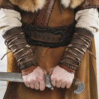 Medieval Leather Arm Guards Viking Bracers Costume Wrist Armor for Renaissance Faire