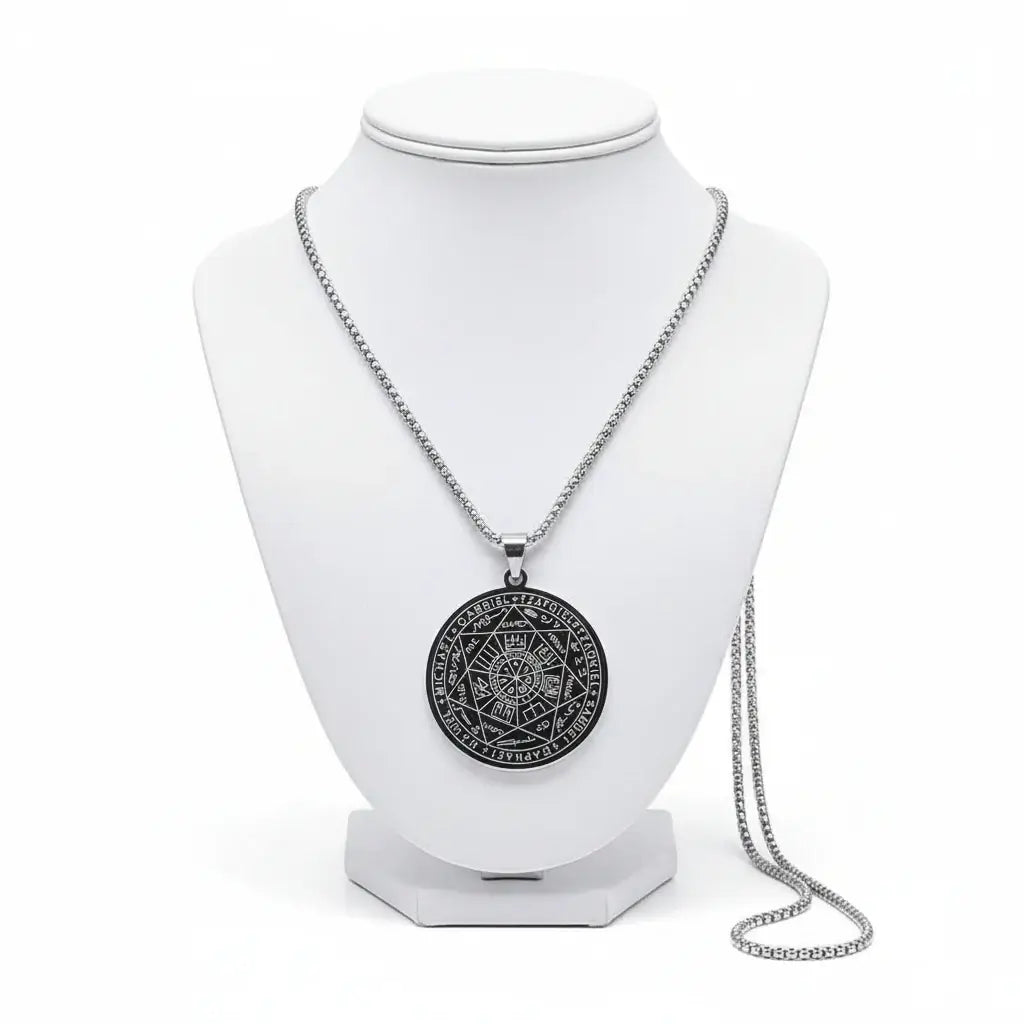 Seal of Solomon protection pendant Seven Archangels Amulet Necklace - Hadi Craft
