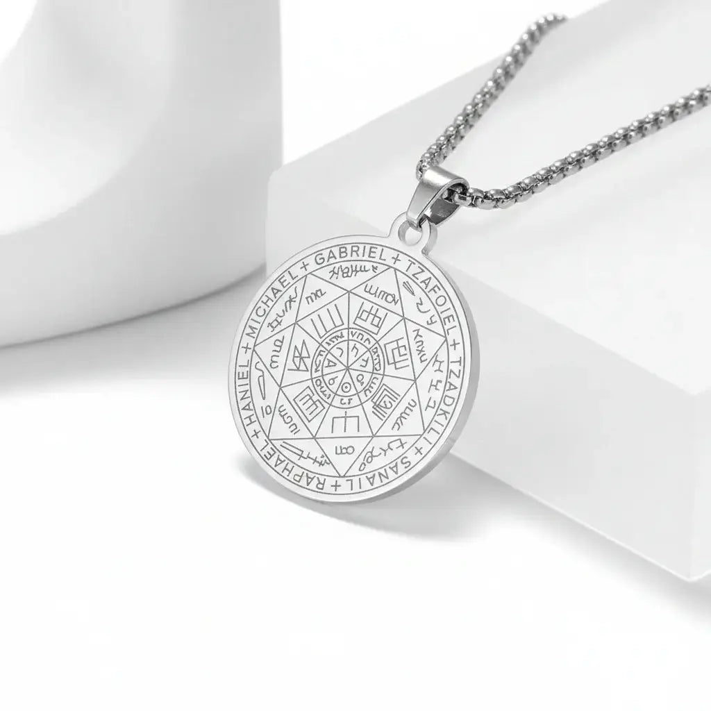 Seal of Solomon protection pendant Seven Archangels Amulet Necklace - Hadi Craft