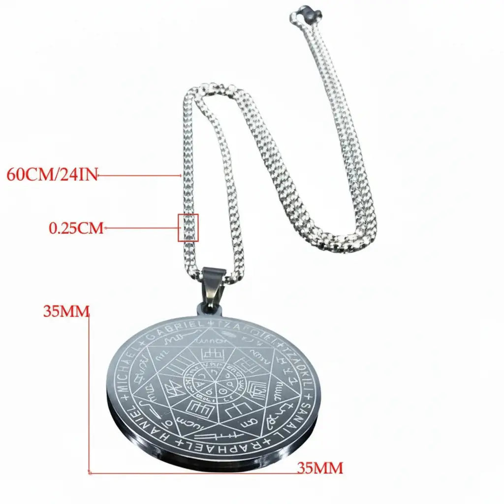 Seal of Solomon protection pendant Seven Archangels Amulet Necklace - Hadi Craft