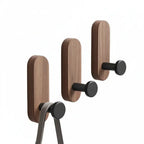 Self adhesive walnut wood wall hooks Mounted Hooks for Hanging Coat - Hadi Craft