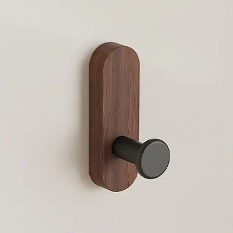 Self adhesive walnut wood wall hooks Mounted Hooks for Hanging Coat - Hadi Craft
