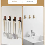 Self adhesive walnut wood wall hooks Mounted Hooks for Hanging Coat - Hadi Craft