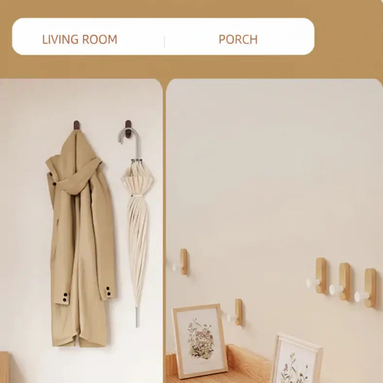 Self adhesive walnut wood wall hooks Mounted Hooks for Hanging Coat - Hadi Craft