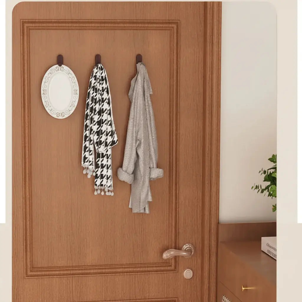Self adhesive walnut wood wall hooks Mounted Hooks for Hanging Coat - Hadi Craft