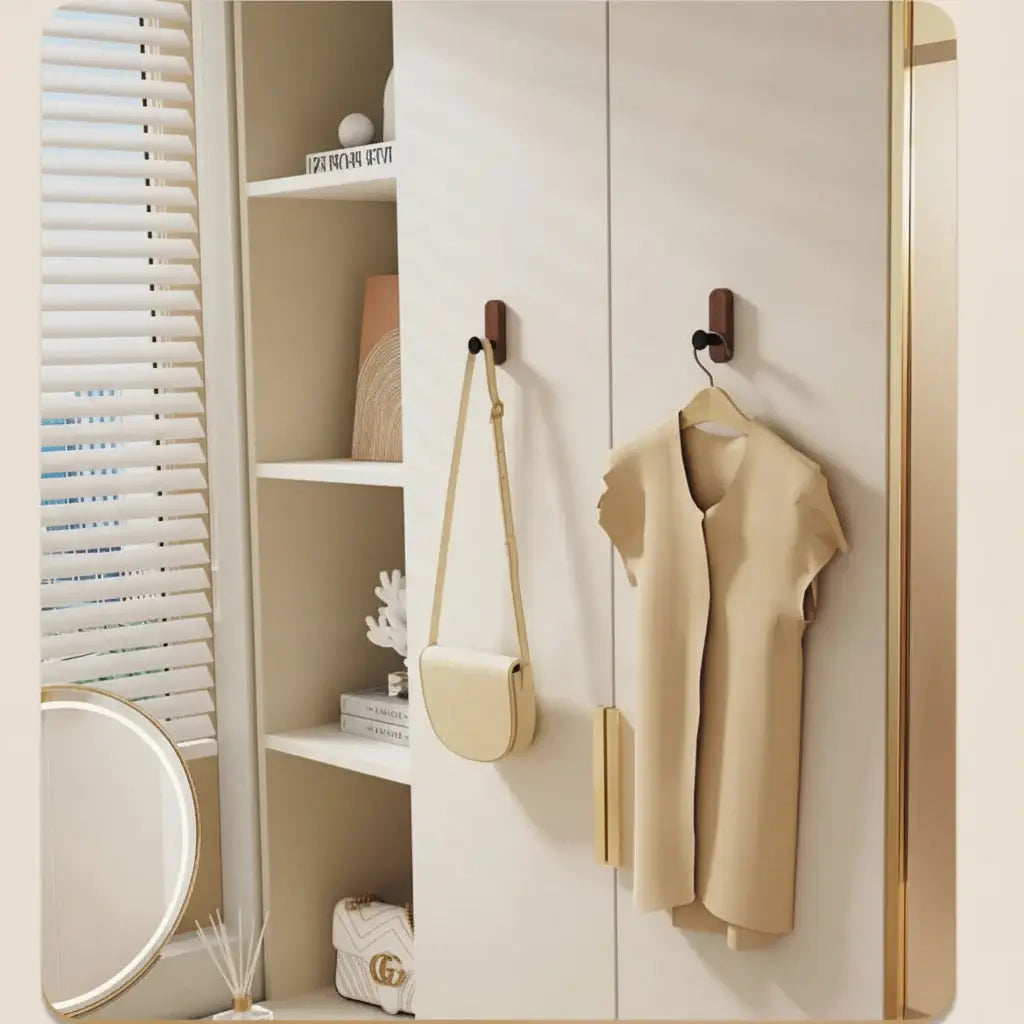 Self adhesive walnut wood wall hooks Mounted Hooks for Hanging Coat - Hadi Craft