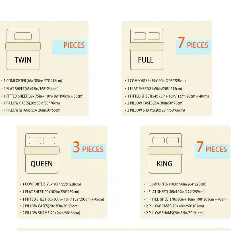 Comforter Set – 5/7 Pieces Bedding Set Sheets, Pillowcases & PillowShams