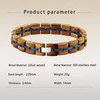 Zebra Patterned Olive Wood bracelet with Gift Box Set