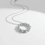 Silver moissanite choker necklace Silver Necklace with Circular - Hadi Craft