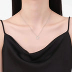 Silver moissanite choker necklace Silver Necklace with Circular - Hadi Craft