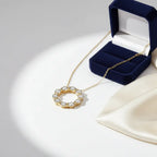 Silver moissanite choker necklace Silver Necklace with Circular - Hadi Craft