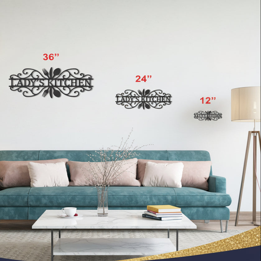 Custom Metal Kitchen Silverware Sign | Farmhouse Kitchen Wall Decor