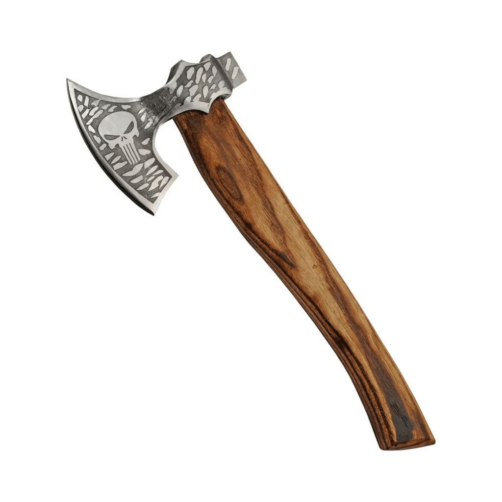 Skull artwork stainless axe Head with Skull artwork on axe head. - Hadi Craft