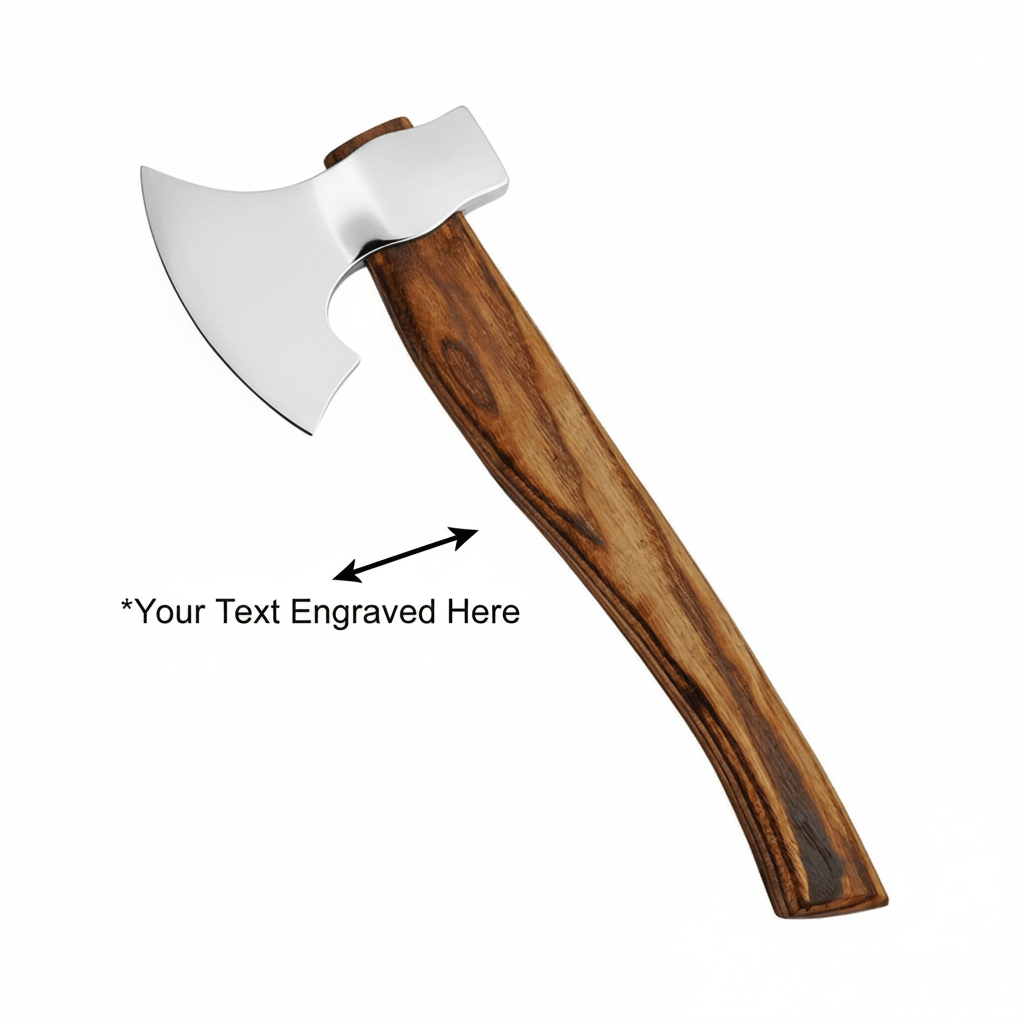Skull artwork stainless axe Head with Skull artwork on axe head. - Hadi Craft