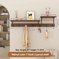 Solid Wood Wall Hook Rack – Multifunctional Entryway Coat & Key Holder - Hadi Craft