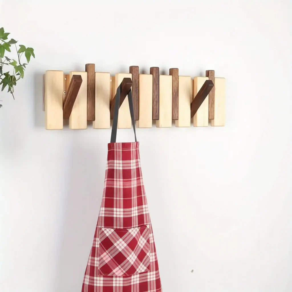 Space Saving Wall Mounted Coat Rack with Flip-Down Hooks - Hadi Craft