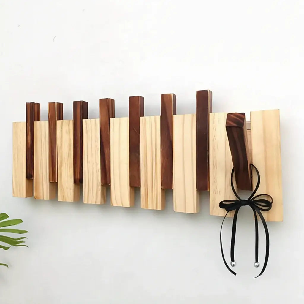 Space Saving Wall Mounted Coat Rack with Flip-Down Hooks - Hadi Craft