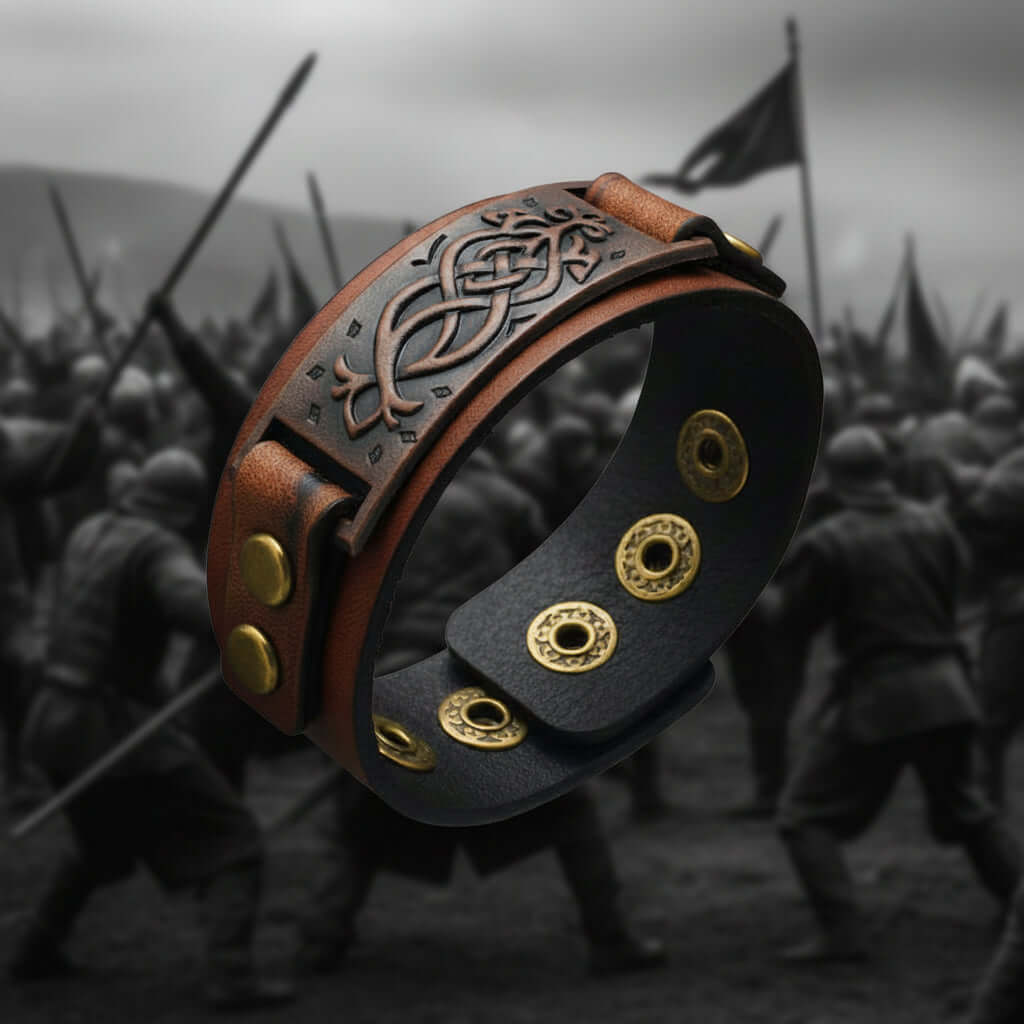 Square Leather Bracelet – Square Design Adjustable Wristband - Hadi Craft