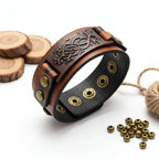 Square Leather Bracelet – Square Design Adjustable Wristband - Hadi Craft