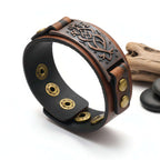 Square Leather Bracelet – Square Design Adjustable Wristband - Hadi Craft
