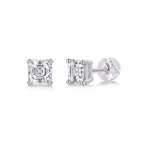 Square Moissanite Necklace – 925 Sterling Silver Platinum Plated Pendant - Hadi Craft