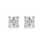 Square Moissanite Necklace – 925 Sterling Silver Platinum Plated Pendant - Hadi Craft