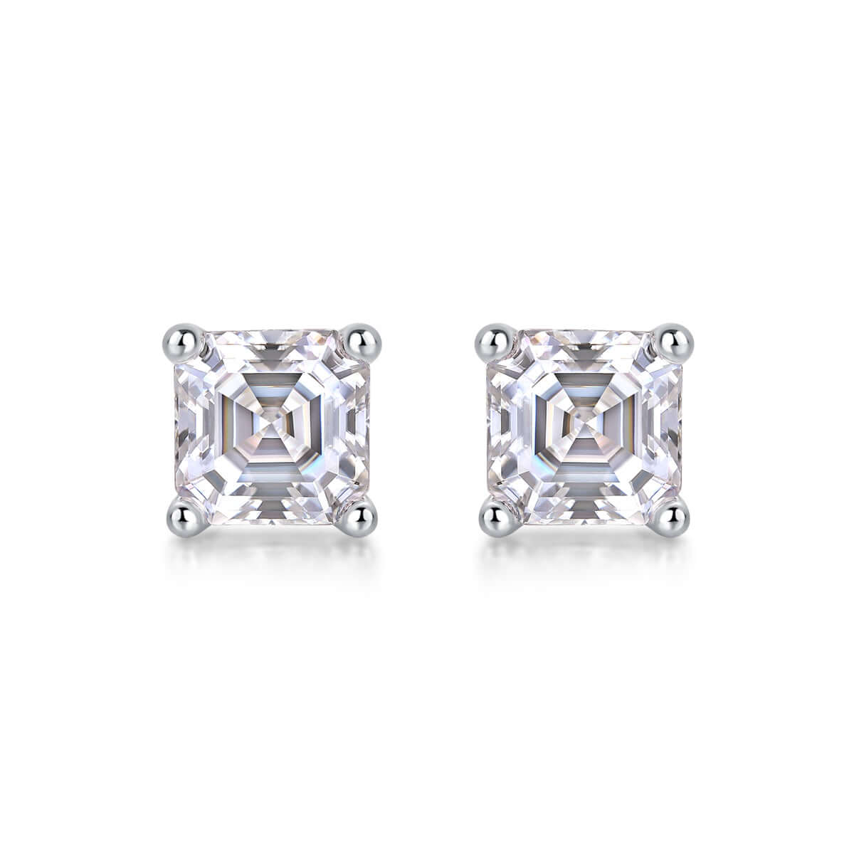 Square Moissanite Necklace – 925 Sterling Silver Platinum Plated Pendant - Hadi Craft