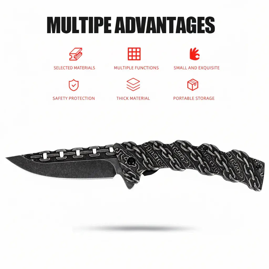 Stainless Steel Folding Knife Portable Utility Knife for Camping - Hadi Craft