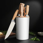 Stainless Steel Kitchen Knife Set with Holder 7-Piece - Hadi Craft