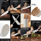 Stainless Steel Kitchen Knife Set with Holder 7-Piece - Hadi Craft