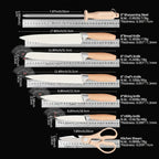 Stainless Steel Kitchen Knife Set with Holder 7-Piece - Hadi Craft