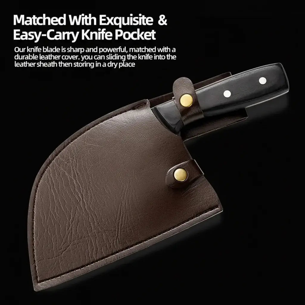Stainless Steel Meat Cleaver Knife – Easy-Cut Bone & Poultry Knife - Hadi Craft