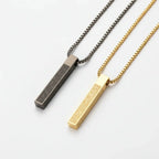 Stainless Steel Muslim Bar Necklace Inspirational Geometric Vertical Pendant - Hadi Craft