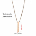 Stainless Steel Muslim Bar Necklace Inspirational Geometric Vertical Pendant - Hadi Craft