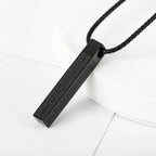 Stainless Steel Muslim Bar Necklace Inspirational Geometric Vertical Pendant - Hadi Craft