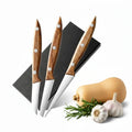 Stainless Steel fruit Carving Knife Set Wood Handle Kitchen Knives - Hadi Craft